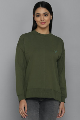 Allen Solly Full Sleeve Solid Women Sweatshirt
