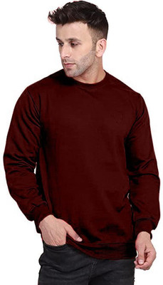 INKKR Full Sleeve Solid Men Sweatshirt