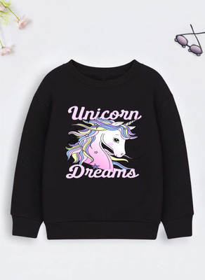 JONIMONI Full Sleeve Graphic Print Girls Reversible Sweatshirt