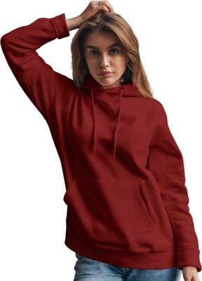 PickPok Full Sleeve Solid Women Sweatshirt