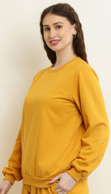 elegance redefined Full Sleeve Solid Women Sweatshirt