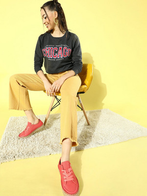 HERE&NOW Full Sleeve Printed Women Sweatshirt