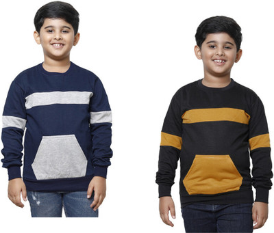 KAVYA Full Sleeve Color Block Boys Sweatshirt