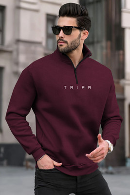 TRIPR Full Sleeve Solid Men Sweatshirt