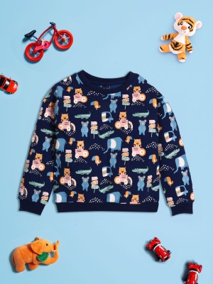 NautiNati Full Sleeve Graphic Print Baby Boys Sweatshirt