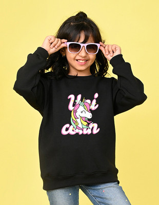 Nusyl Full Sleeve Graphic Print Girls Sweatshirt
