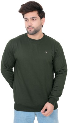 E-MAX Full Sleeve Solid Men Sweatshirt