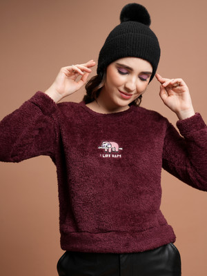 Tokyo Talkies Full Sleeve Embroidered Women Sweatshirt