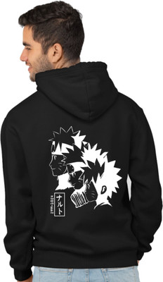 Joy nd Happinness Printed Hooded Neck Casual Men Black Sweater