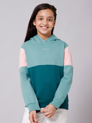 Alan Jones Full Sleeve Color Block Girls Sweatshirt