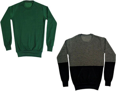 AE Trends Full Sleeve Color Block, Solid Boys Sweatshirt