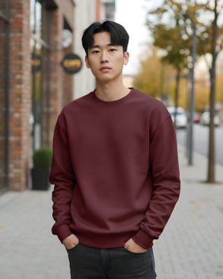 flyind Full Sleeve Solid Men Sweatshirt