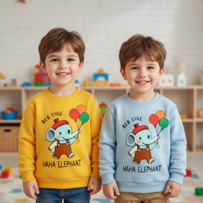 YAKFIT Full Sleeve Solid Boys & Girls Sweatshirt