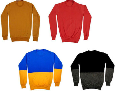 AE Trends Full Sleeve Solid, Color Block Boys Sweatshirt