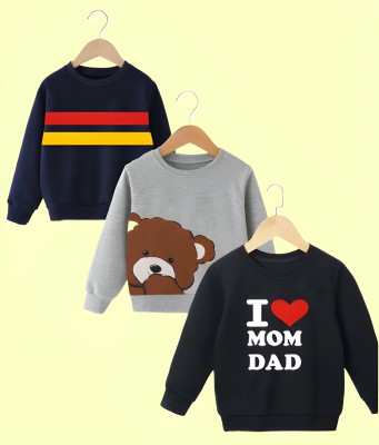 toystshirt Full Sleeve Printed, Striped Baby Boys & Baby Girls Sweatshirt