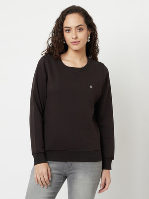 CRIMSOUNE CLUB Full Sleeve Solid Women Sweatshirt