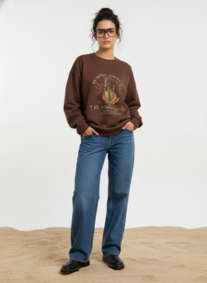 Roadster Full Sleeve Printed Women Sweatshirt