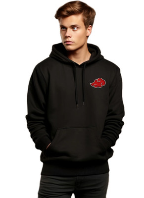 Joy nd Happinness Printed Hooded Neck Casual Men Black Sweater