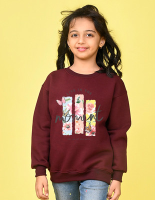 Nusyl Full Sleeve Graphic Print Girls Sweatshirt