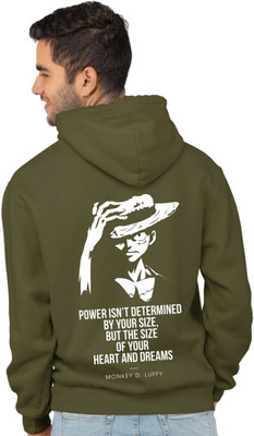 Joy nd Happinness Printed Hooded Neck Casual Men Dark Green Sweater