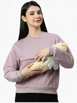 True Shape Full Sleeve Solid Women Sweatshirt