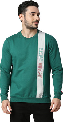 BEING HUMAN Full Sleeve Striped Men Sweatshirt