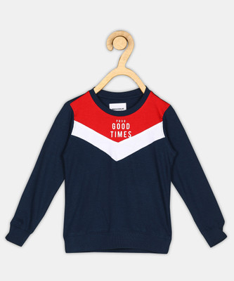 PROVOGUE Full Sleeve Color Block Boys Sweatshirt