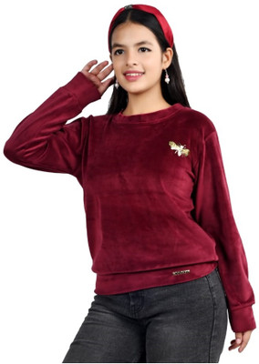 NEYSA Full Sleeve Solid Girls Sweatshirt