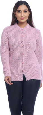 dutchdream Self Design Round Neck Casual Women Pink Sweater