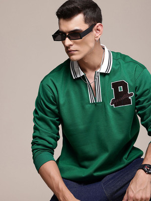 Roadster Full Sleeve Solid Men Sweatshirt