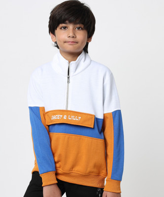 Jacey & Lilly Full Sleeve Color Block Boys Sweatshirt