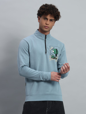 profy Full Sleeve Self Design Men Sweatshirt