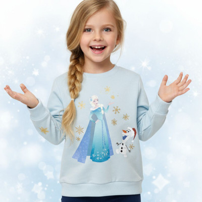 Nihvi Full Sleeve Graphic Print Girls Sweatshirt