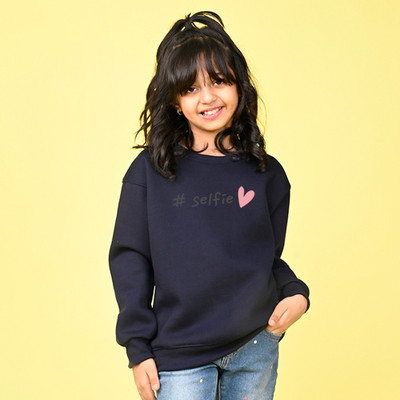 Nusyl Full Sleeve Graphic Print Girls Sweatshirt