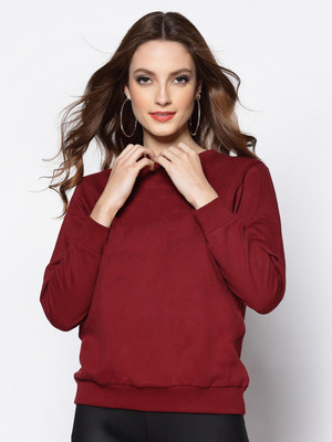Earthstick Full Sleeve Solid Women Sweatshirt
