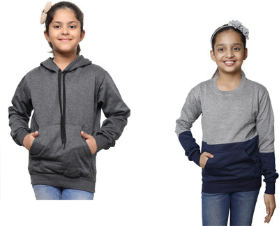 KAYU Full Sleeve Solid Girls Sweatshirt