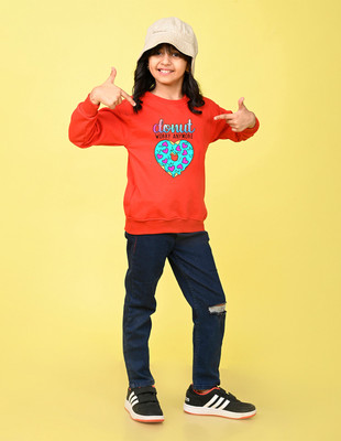 Nusyl Full Sleeve Graphic Print Girls Sweatshirt