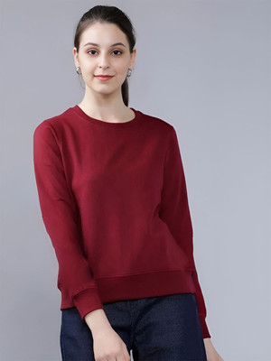Earthstick Full Sleeve Solid Women Sweatshirt