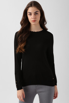 Van Heusen Woman Full Sleeve Solid Women Sweatshirt