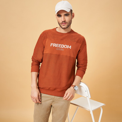 Urban Ranger by Pantaloos Full Sleeve Self Design Men Sweatshirt