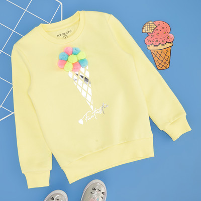 Pantaloons Junior Full Sleeve Printed Girls Sweatshirt
