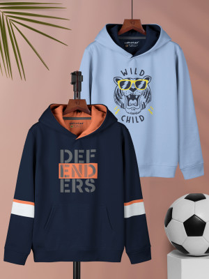 Hellcat Full Sleeve Printed, Striped Girls Sweatshirt
