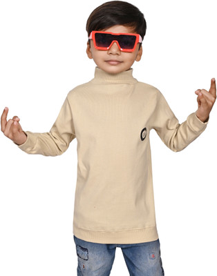 SelfiCollection Full Sleeve Solid Boys Sweatshirt