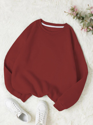 FAISALGARMENT Full Sleeve Solid Women Sweatshirt
