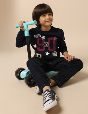 U.S. POLO ASSN. Full Sleeve Applique Boys Sweatshirt