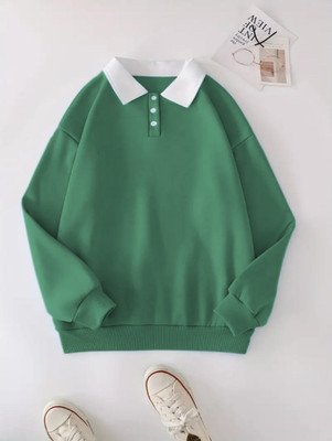 Faisalgarments Full Sleeve Solid Women Sweatshirt
