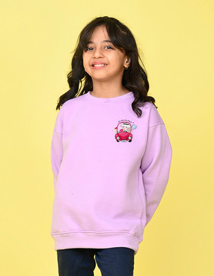 Nusyl Full Sleeve Graphic Print Girls Sweatshirt