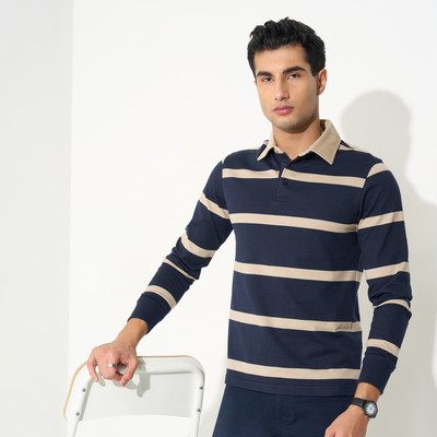 Peregrine by Pantaloons Full Sleeve Striped Men Sweatshirt