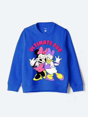 YK Disney Full Sleeve Graphic Print Girls Sweatshirt