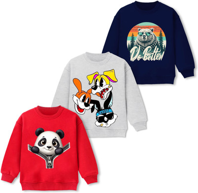 Lavi-Tavi Full Sleeve Graphic Print, Animal Print Boys Sweatshirt